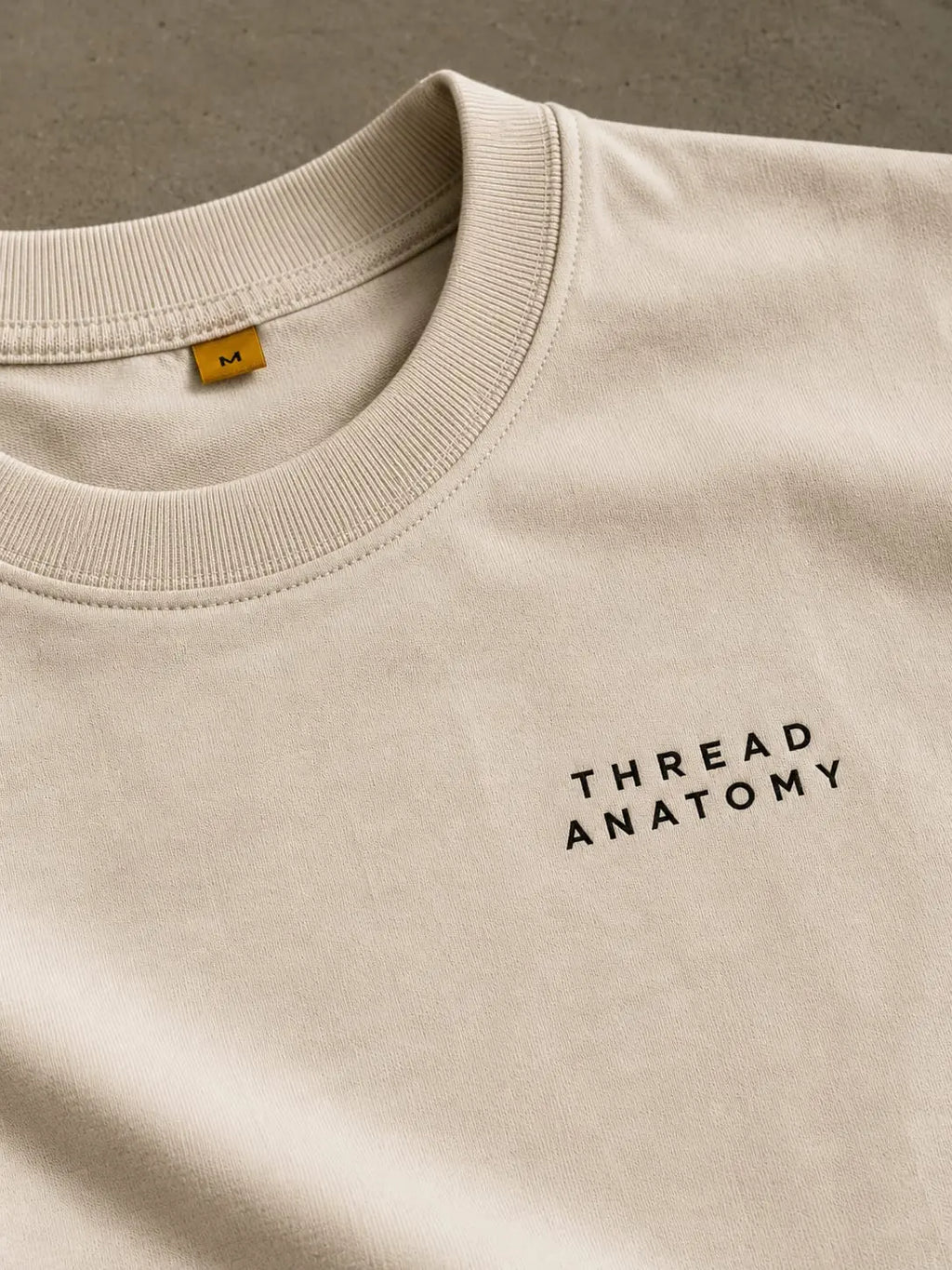 Thread Anatomy logo detail embroidered on GEISHA Oversized Tee premium cotton fabric